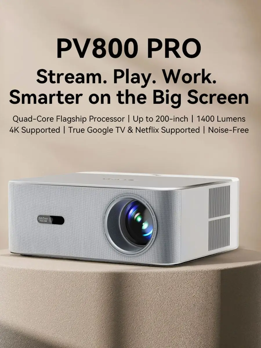 Blackview OSCAL PV800Pro Mini projecteurs natifs 1080P, 1400 Anti Lumens projecteur intelligent Portable WiFi 6 & BT 5.0 pour Home cinéma