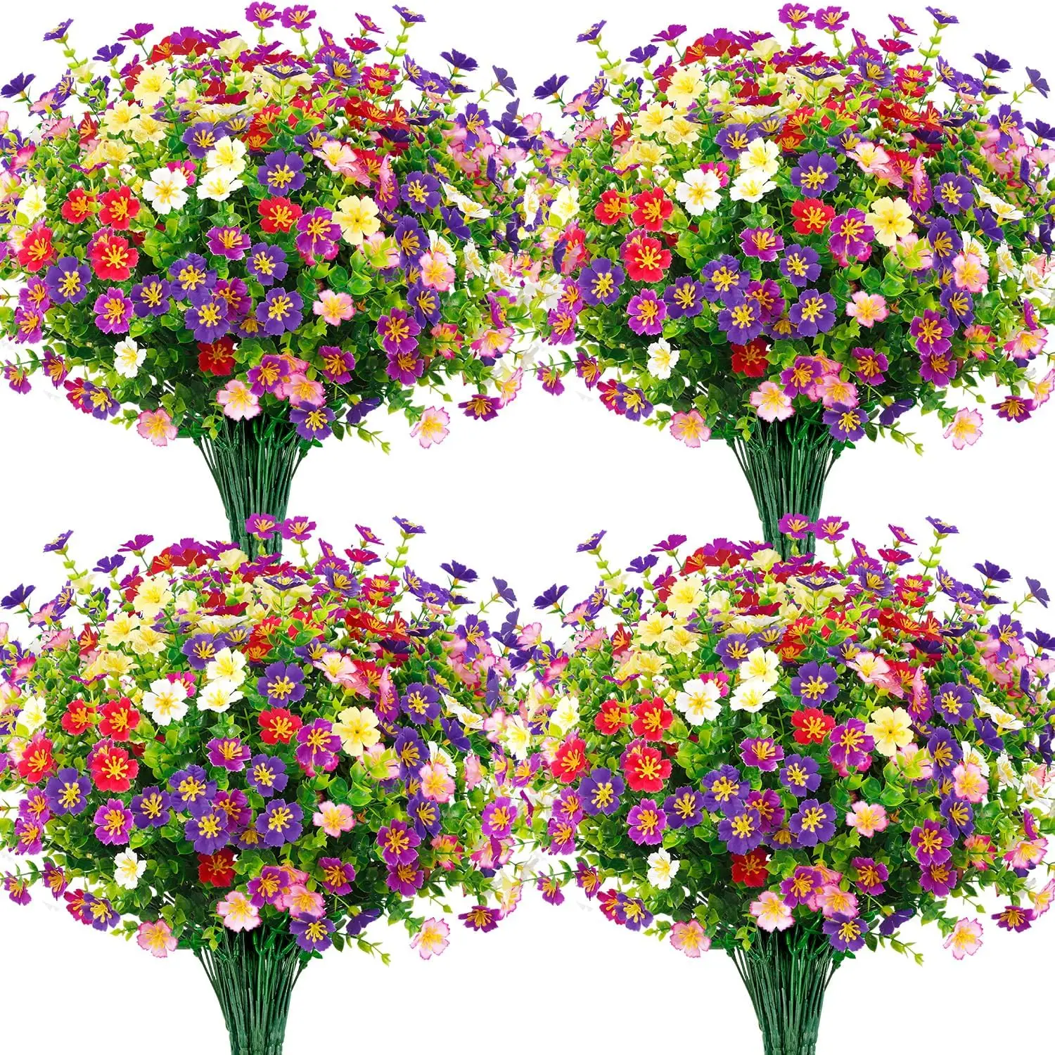 6/12/24 Bundles Artificial Flowers Faux Flowers Plants Artificial Greenery for Outdoor Hanging Planter Home Decor, Mixed Color