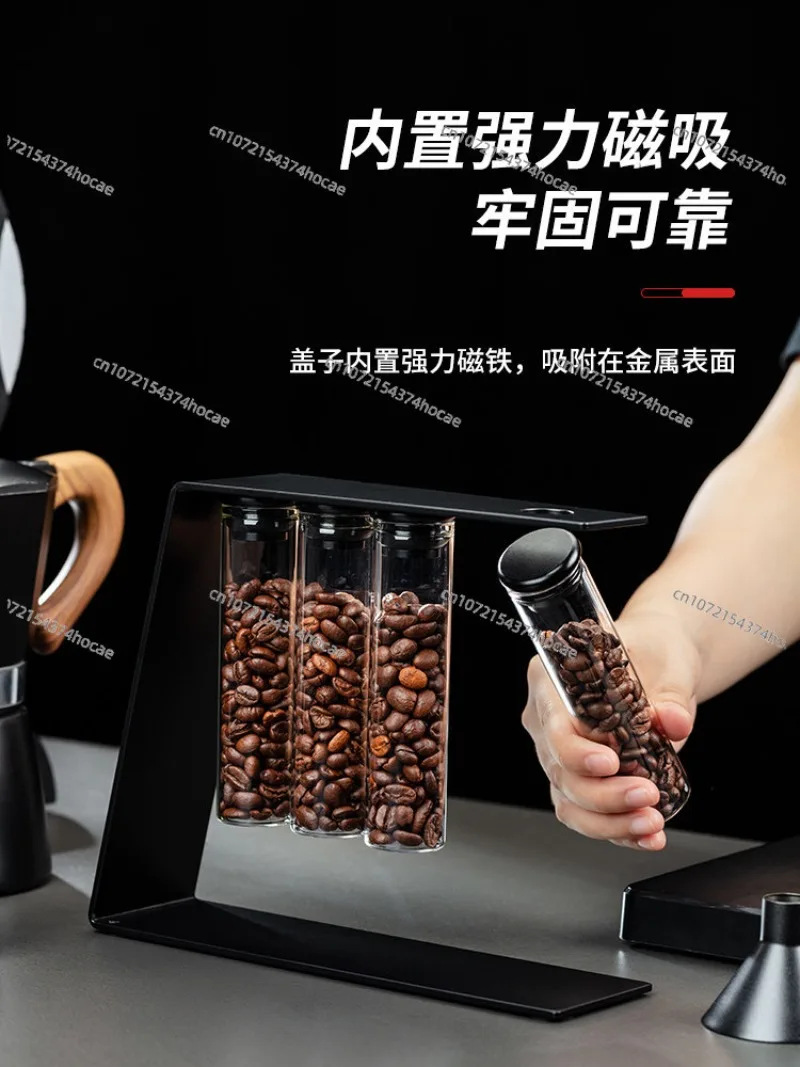 Coffee Bean Storage Container Airtight Test Tube With One Way Valve Magnetic Lid Sub Bottling Display Stand