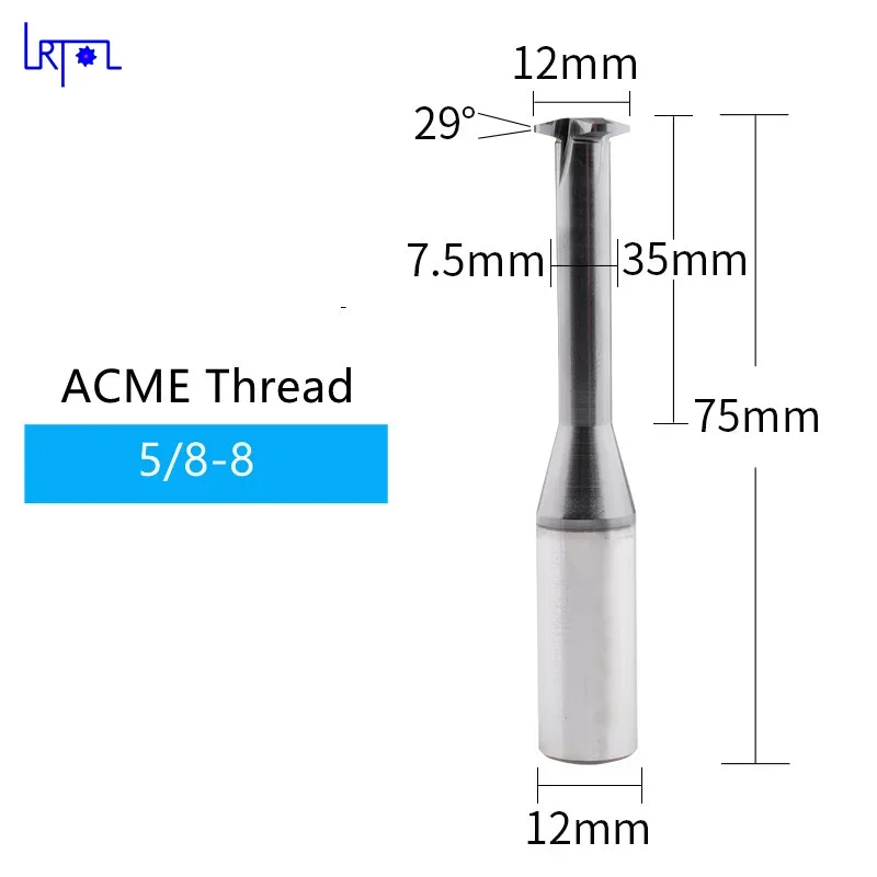 ACME29° Thread  End Mill  Single Milling Cutter Short flutes process Stainless steel, titanium alloy, die steel, magnesium alloy