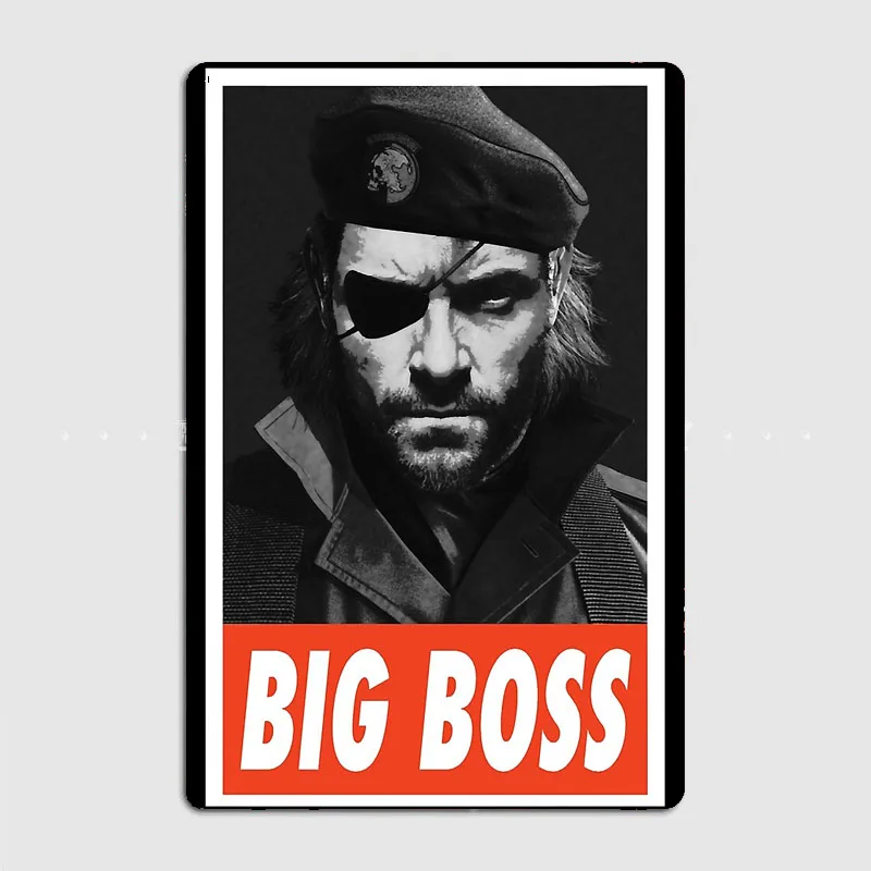 METAL GEAR SOLID - Big Boss Posters Metal Plaque Custom Garage Club Indoor Wall Decor Tin Sign Home Decor Room Decor