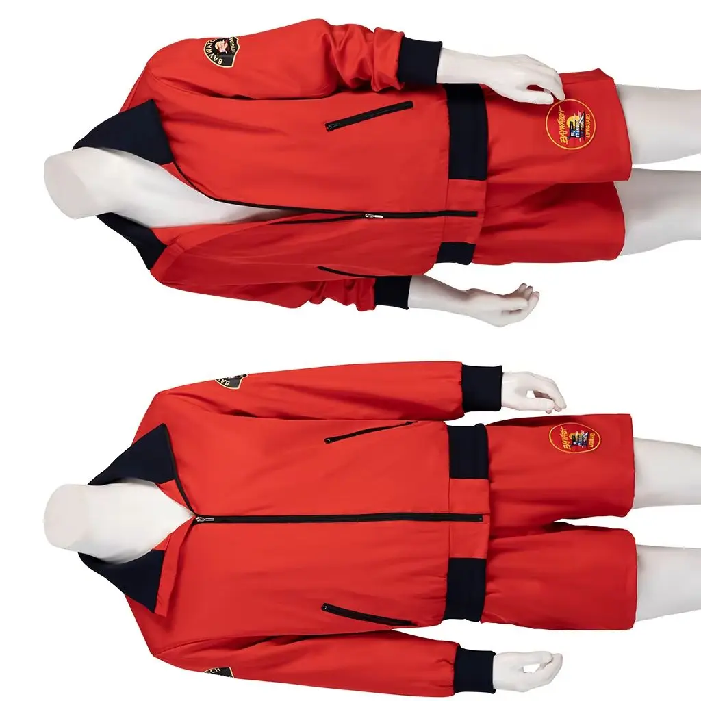 

TV Pam and Tommy Cosplay David Hasselhoff Baywatch Costume For Men Red Pilot Jacket Shorts Lifeguard Suit Halloween Sportswear