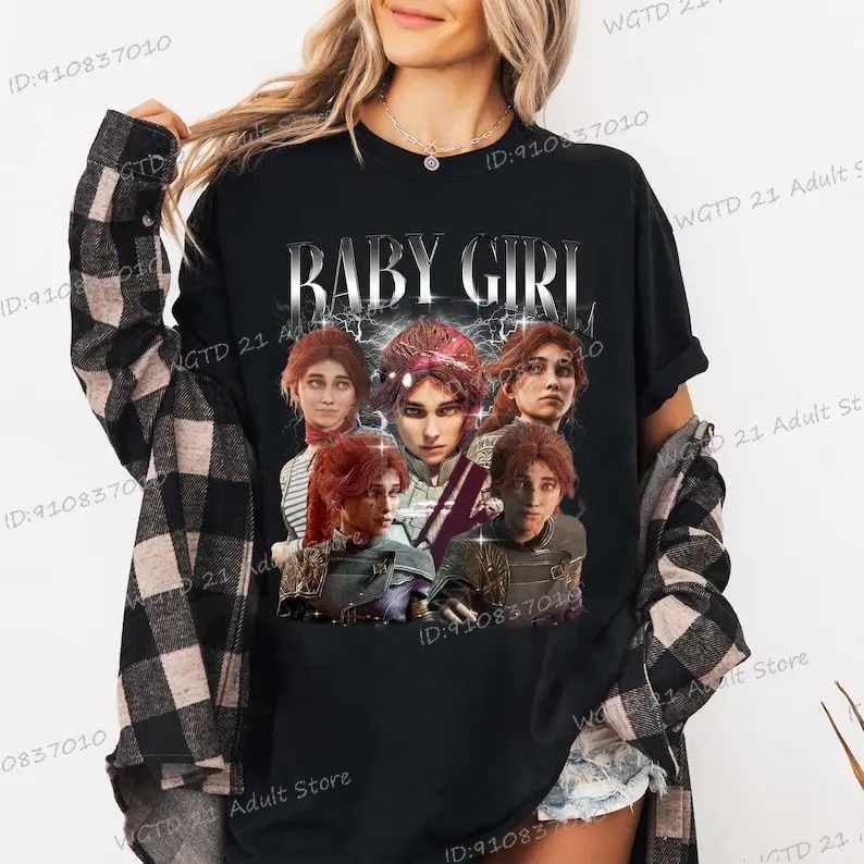 

Baby Girls Clair Obscur Expedition 33 Shirt Baby Girl Maelle Streetwear Fashion Gift for Fans Game Expedition 33 Y2K Tops Women