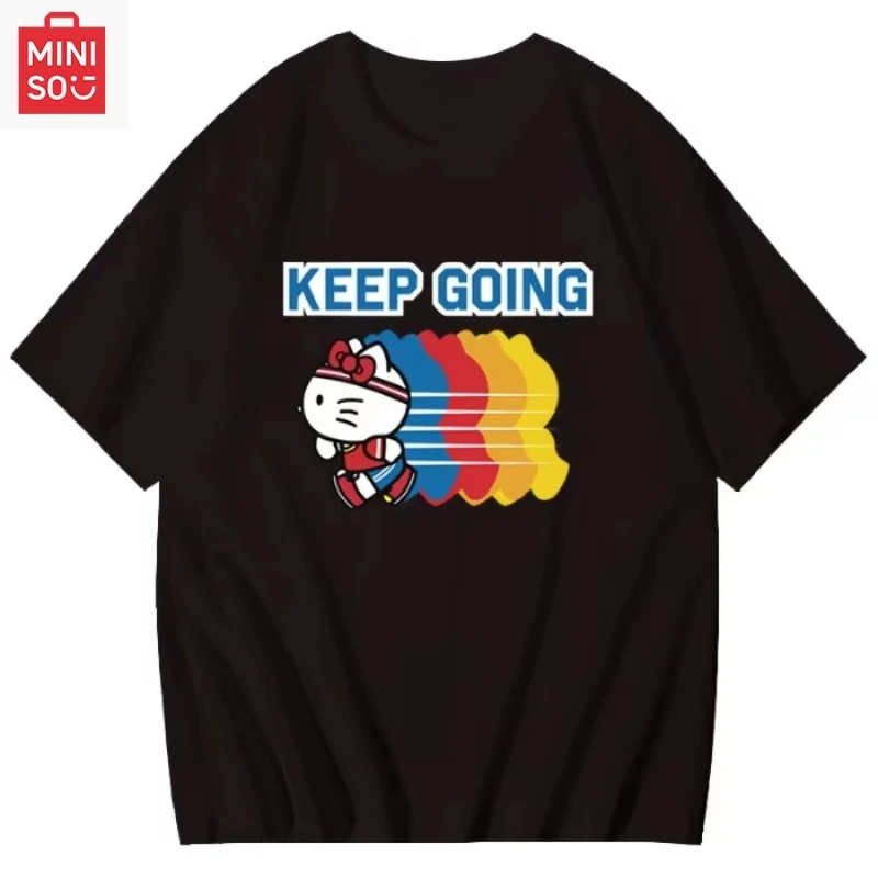 

Sanrio HelloKitty continues cartoon print casual T-shirt children couple short sleeve fashion children Y2k summer loose T-shirt