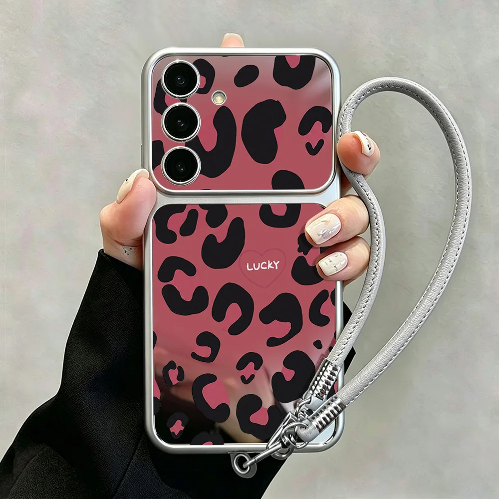 Make-up-Spiegel Leoparden-Hülle für Samsung A57 5G A56 A55 S26 Ultra S25 FE A17 A16 A54 A53 A37 A36 A35 A07 A06 A26 S24 S23 Cover