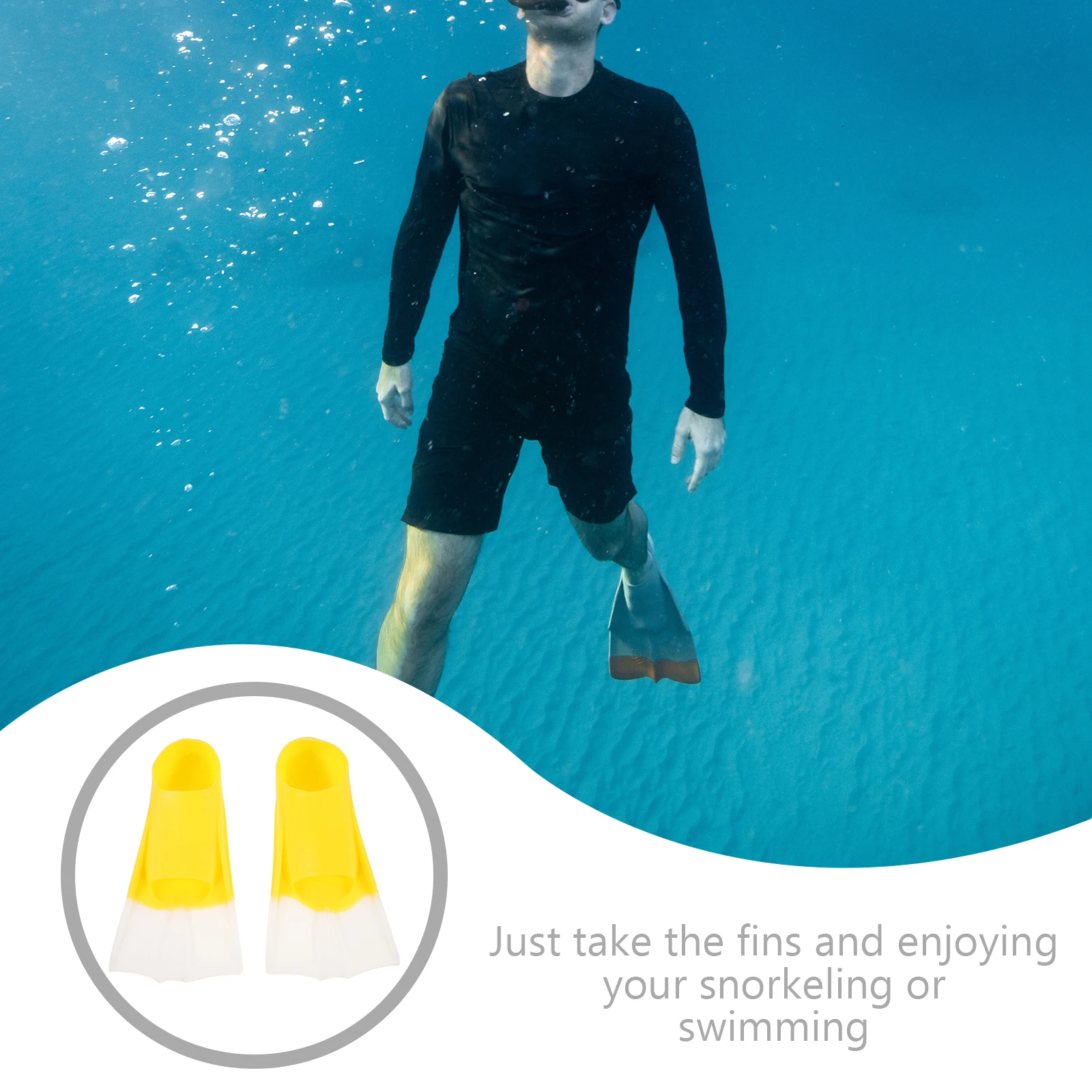 

2pcs Swim Diving Shoes Lightweight Flippers For Swimming Men Yellow White Training Flippers Snorkeling Fins Diving Equipment