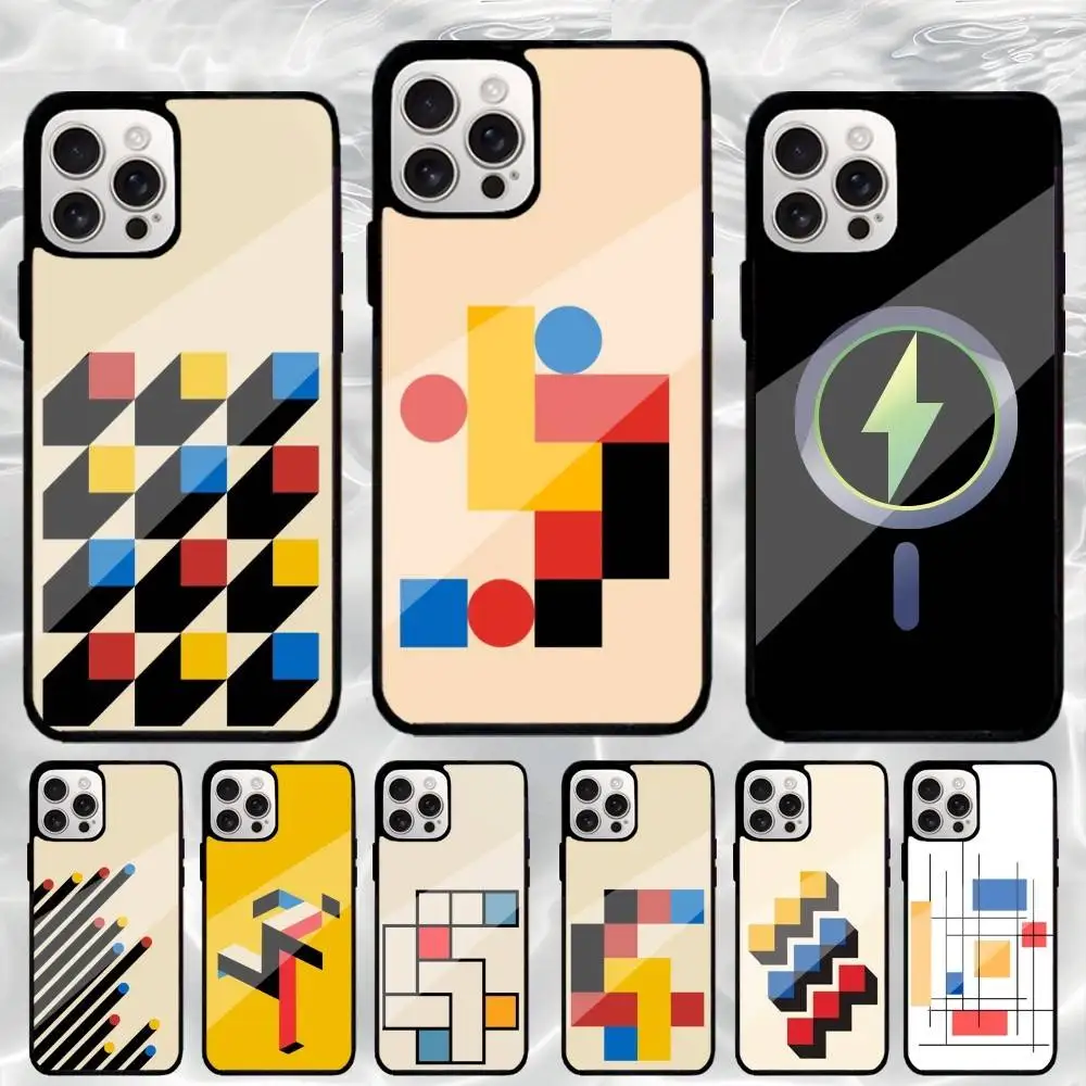 

B-Bauhaus Exhibition Art Phone Case For iPhone17,16,15,14,13,12,11 Plus,Pro Max Magnetic Magsafe Wireless Charging
