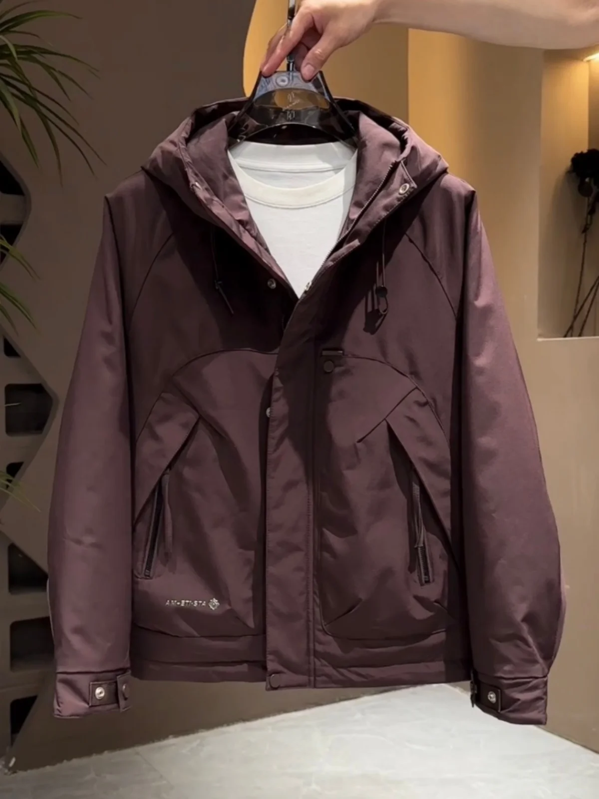 

Уличная куртка с капюшоном Jaet 2025, осень-зима, модная брендовая хлопковая полиэфирная ткань, длинная свеча, повседневная молодежная одежда