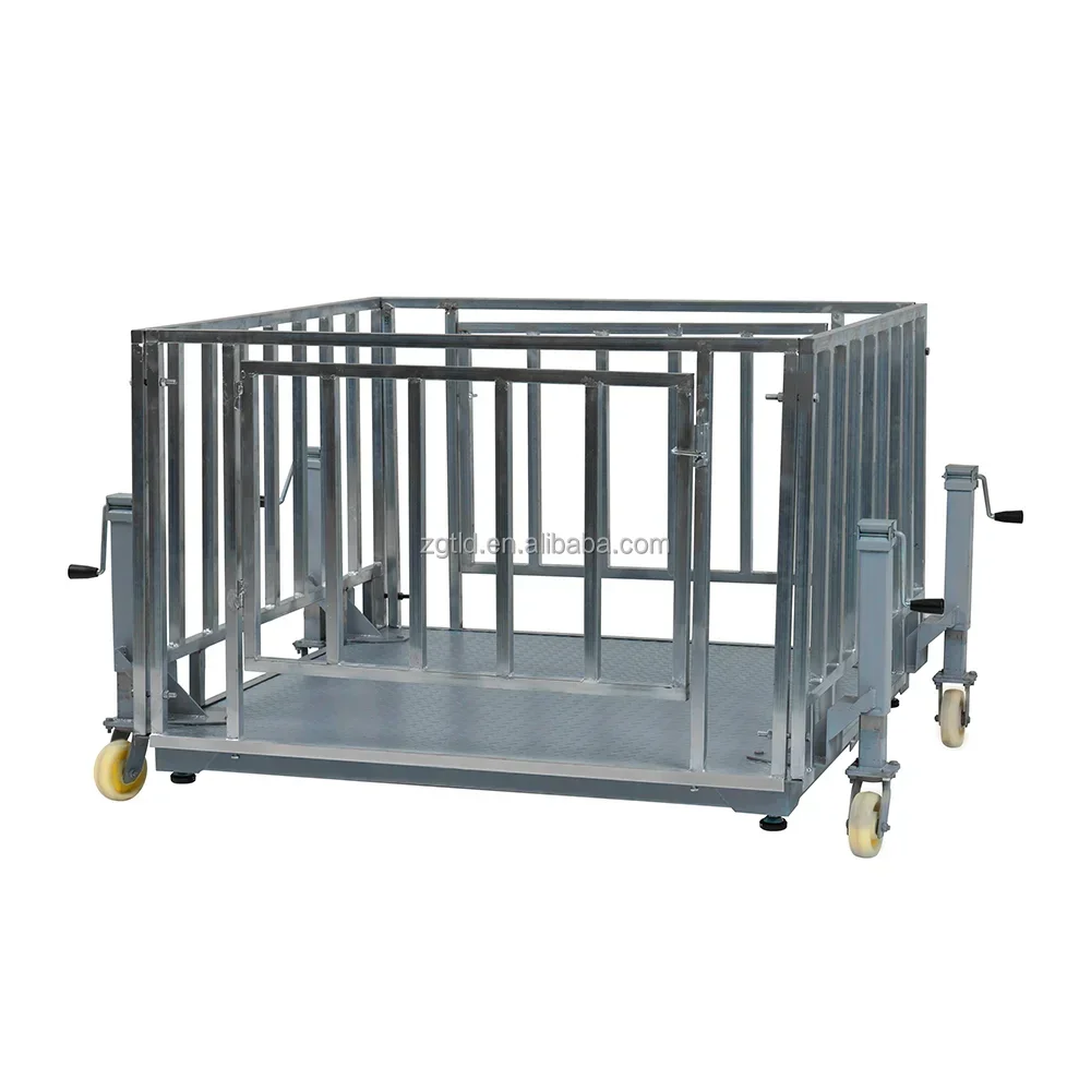 5 T Electronic scale with cage for animal sheep  pig livestock scales with wheels that can be moved are customized