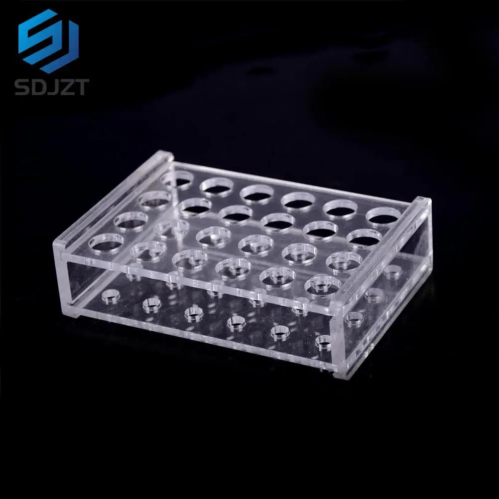 Plastic 24 Holes 1.5ml Clear Centrifugal Test Tube Test Tubing Rack Holder 11mm Dia School Supply Lab Equipment