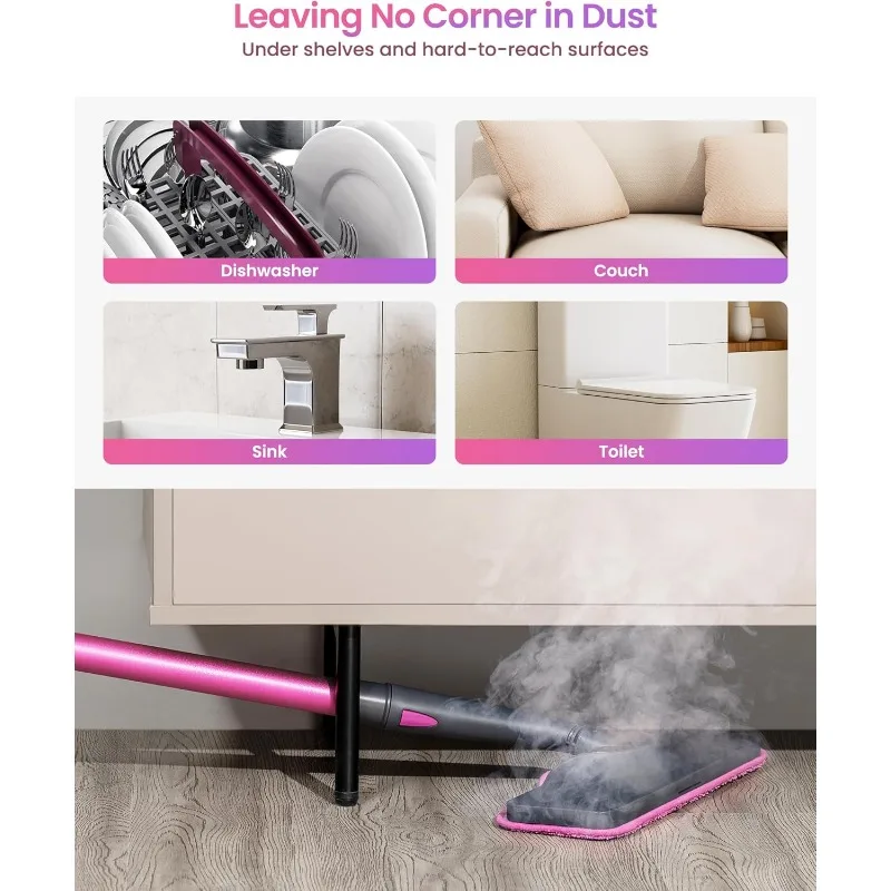 Schenley Steam Mop Cleaner with Detachable Handheld Steamer for Cleaning Hardwood, Laminate Floor, Tiles and Grout, with 7-in-1