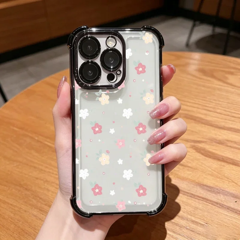 Pink Flowers Phone Case For Samsung Galaxy S22 S21 S20 Plus Ultra FE A14 A15 A16 A57 A37 A05 A06 A05S A54 A24 A23 A25 A53 Cover