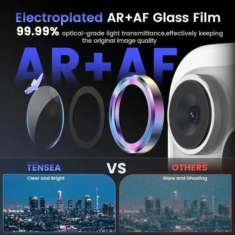 2-3 قطعة حامي العدسة المعدنية الزجاج آيفون 16 17 برو ماكس كاميرا صغيرة عدسة طبقة حماية آيفون 16 برو 14 15 زائد