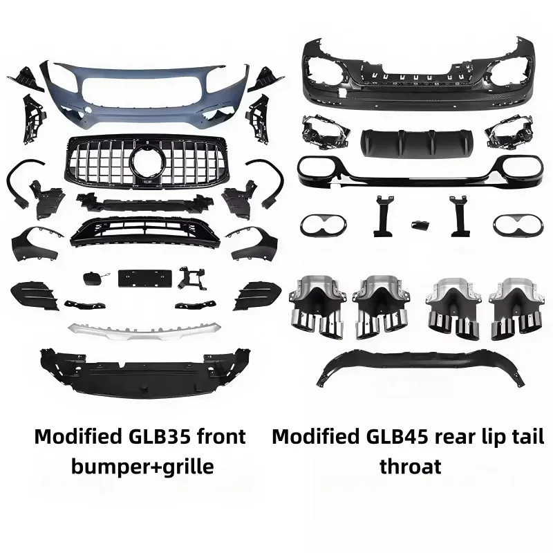 مناسبة ل GLB200 220 180 تعديل GLB35 المصد الأمامي المحيطي GT مصبغة الشفة الخلفية والحلق