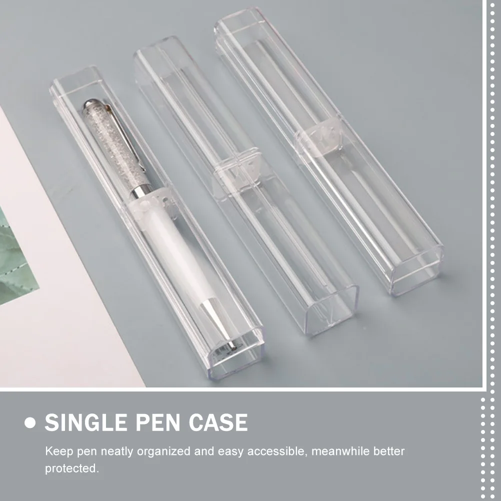 

12 Pcs Portable Pen Box Lightweight Case School Supplies Pencil Storage Transparent Plastic