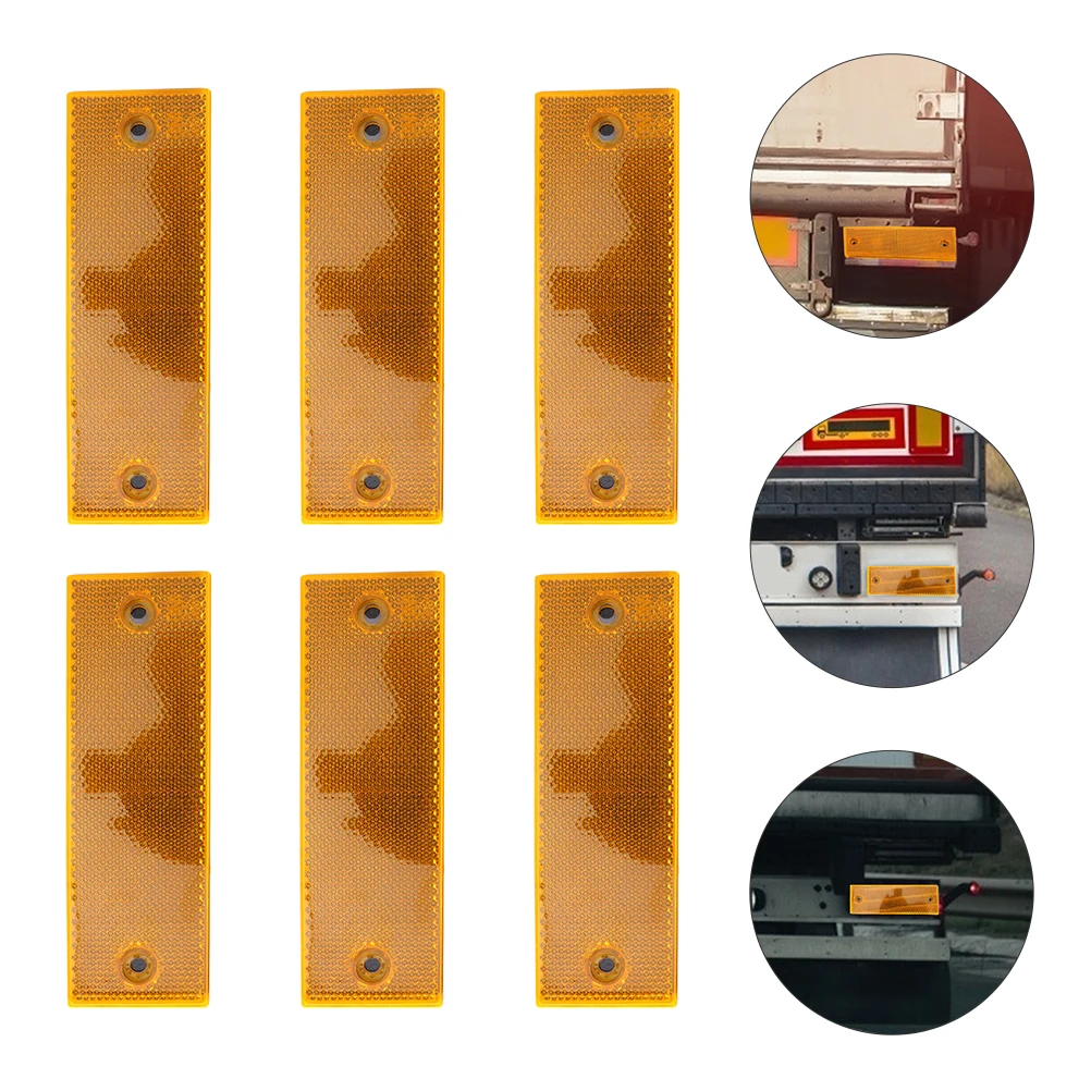 

6 Pcs Reflective Tape Plastic Reflector Warning Sign for Truck Car Supplies ange Rear Visibility Safe Driving
