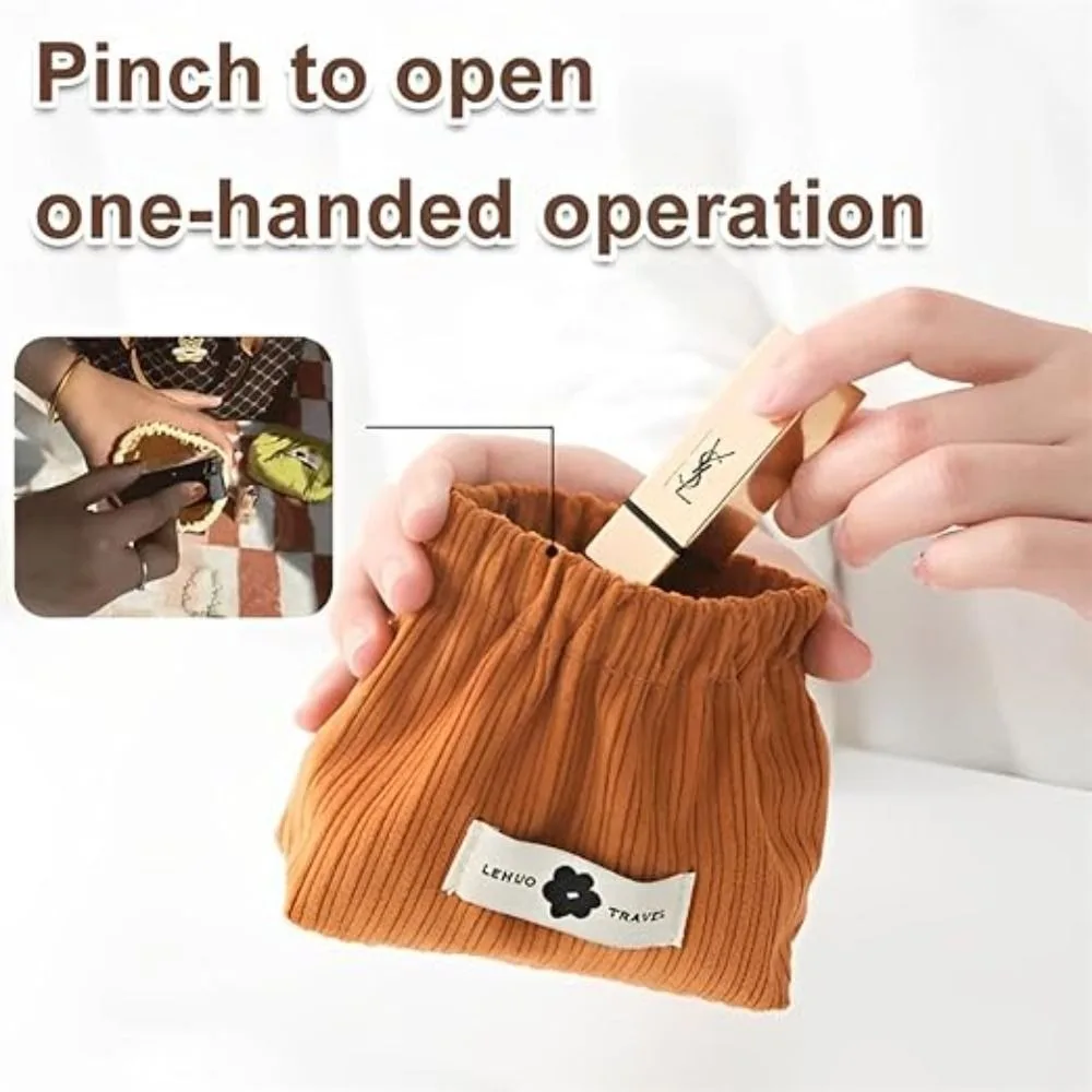 Cute Mini Shrapnel Bag Solid Color Corduroy Lipstick Purse Soft Change Storage Bag Girl