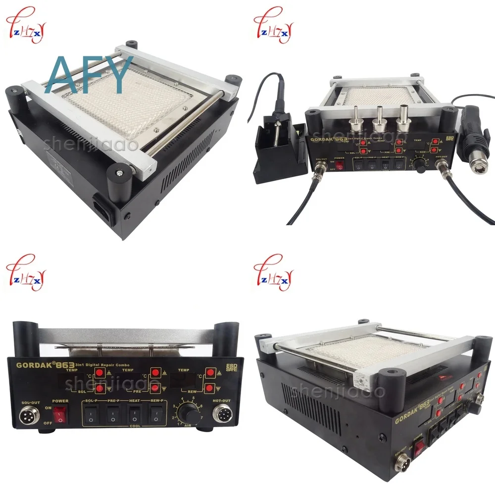 Hot Air Heat Gun for Soldering Station Electric Soldering Iron IR Preheating Station 110V 220V 605W Temperature Adjustable