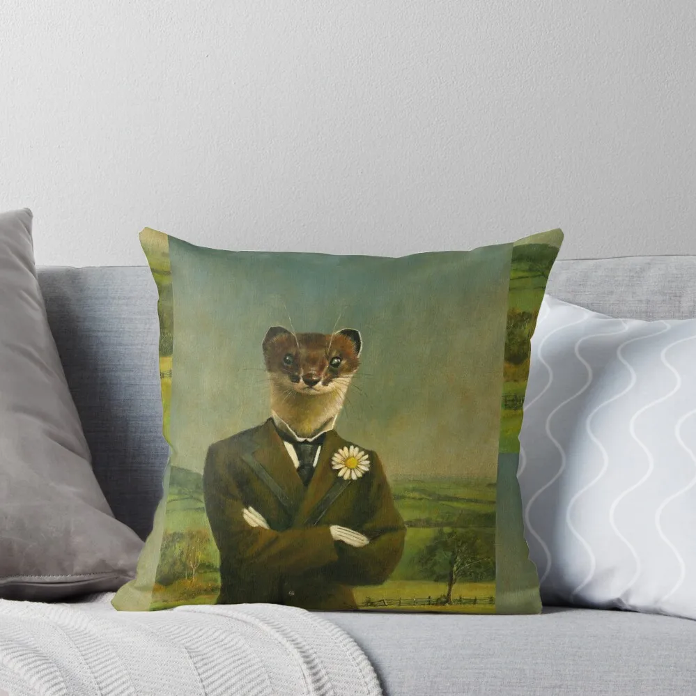 

Victorian Stoat Gentleman Throw Pillow Ornamental Pillow Cushion Cover Luxury covers for pillows Luxury Sofa Cushions pillow