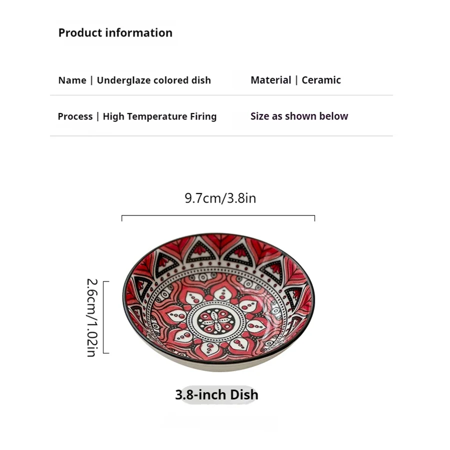 Bohemian Ceramic Condiment Dish Set 6