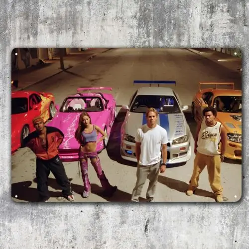 Fast and Furious Schauspieler Foto Film Metallposter Blechschild 20x30cm - Aluminium