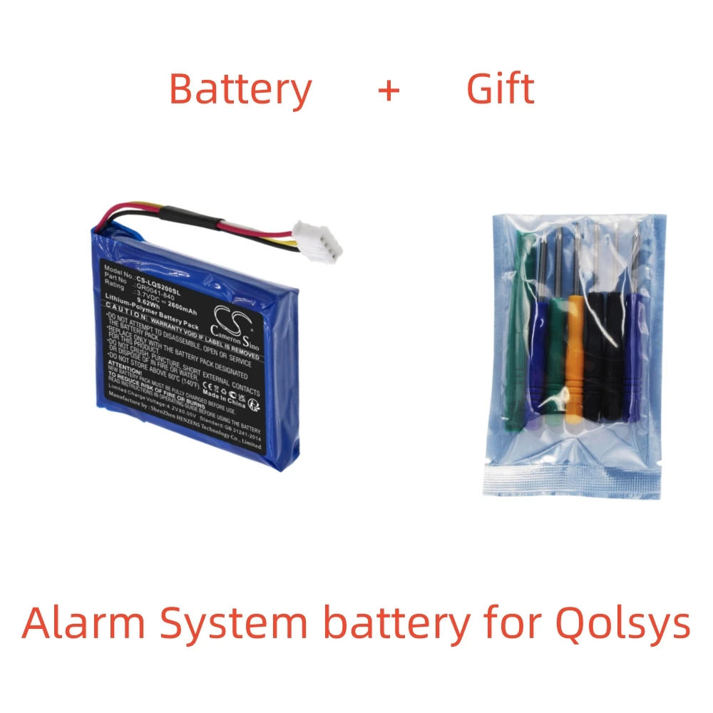 Li-Polymeer Alarmsysteem Batterij Voor Qolsys,3.7V,2600Mah, Iq Paneel 2 Plus Iq Paneel 2 Aanraakpaneel Qs9201 Qs9202, QR0041-840 Vt26