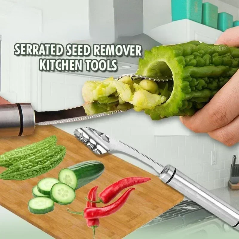 Pepper Seed Corer Remover Vegetable Tool Stainless Steel Jalapeno cucumber Serrated Edge Coring Gadget Kitchen Accessories