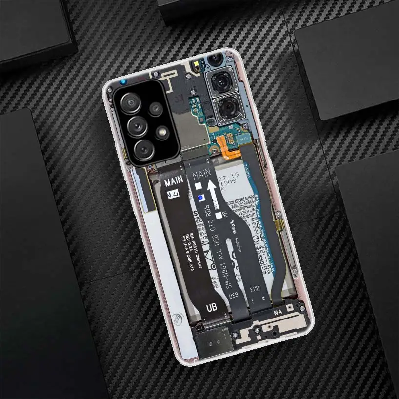 Motherboard Circuit Inside Electronics Silicon Call Phone Case For Samsung Galaxy A54 A52 A53 A14 A12 A13 A24 A22 A23 A34 A32