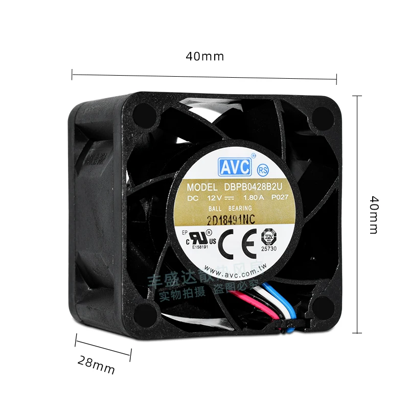 

AVC DBPB0428B2U P027 DC 12 В 1,8 А 40x40x28 мм 4-проводной охлаждающий вентилятор для сервера