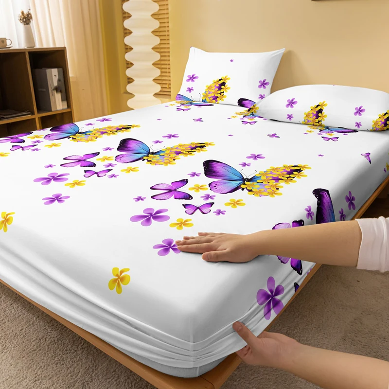 1 Piece of Morning Dance Patterned Matte Bedsheet, Bedroom Printed Bedspread, Bedding (Excluding Pillowcases)