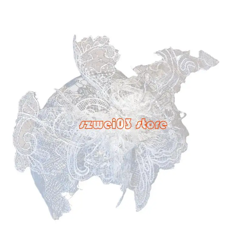 

D46C Girls Veil Headpiece Princess Headpieces Girls Flower Props Balletcore Lace