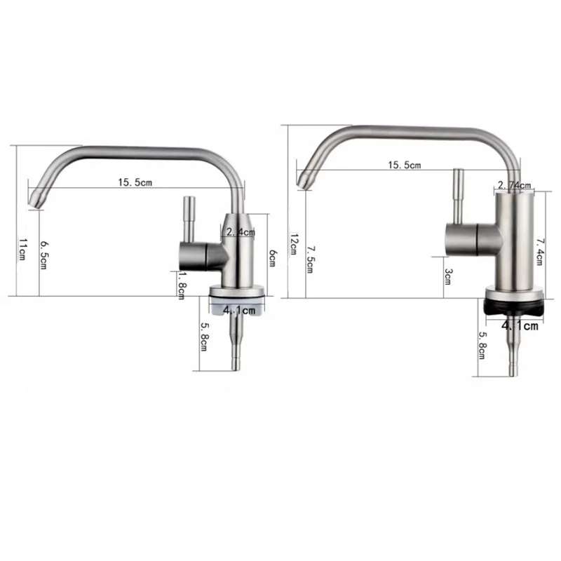 Stainless Steel Kitchen Water Purifier Single Cold Rotatable Direct Drinking Water Tap Reverse Osmosis Water Filter Sink Faucet