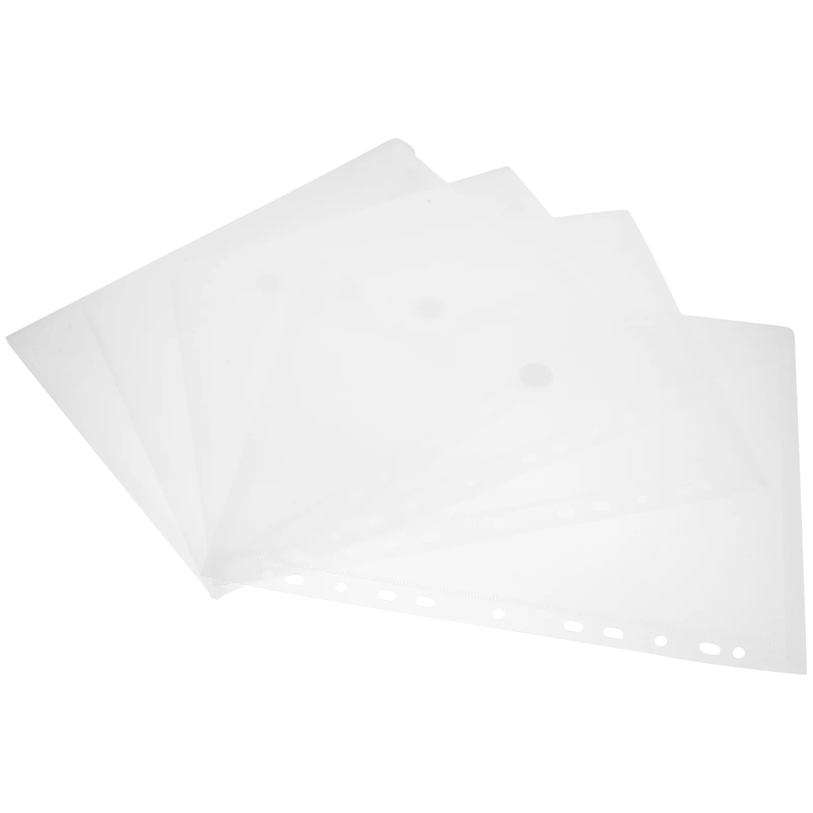 4 pçs pasta de arquivo adesivo botão design sacos documento envelope titular recibo pp plástico transparente