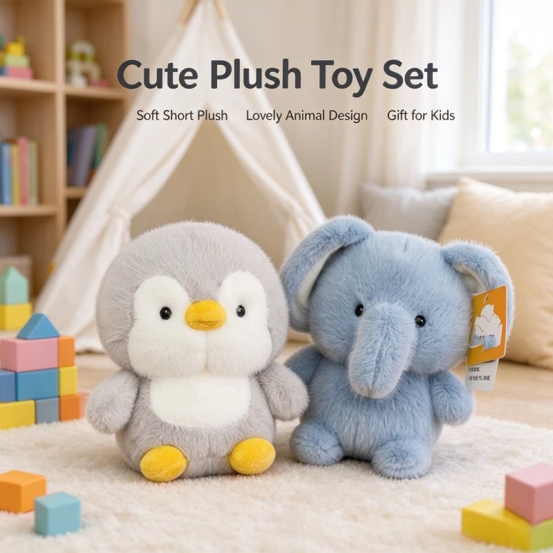 Stocking Stuffers Cute 16cm Plush Companion Doll, Capybara Elephant Bear Stuffed Animal Pillow, Soft Plush Toy, Ideal Sleeping
