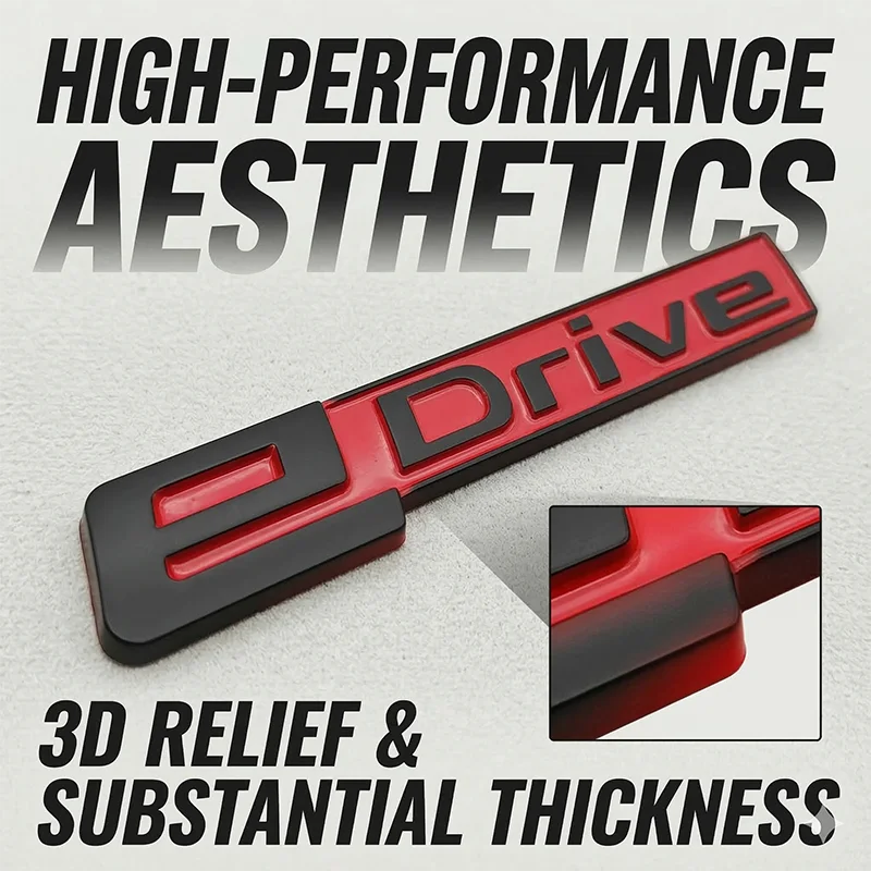 3D ABS Logo eDrive Emblem Badge Car Sticker For EV Hybrid i3 i8 330e 530e X5 Trunk Fender Auto Accessories