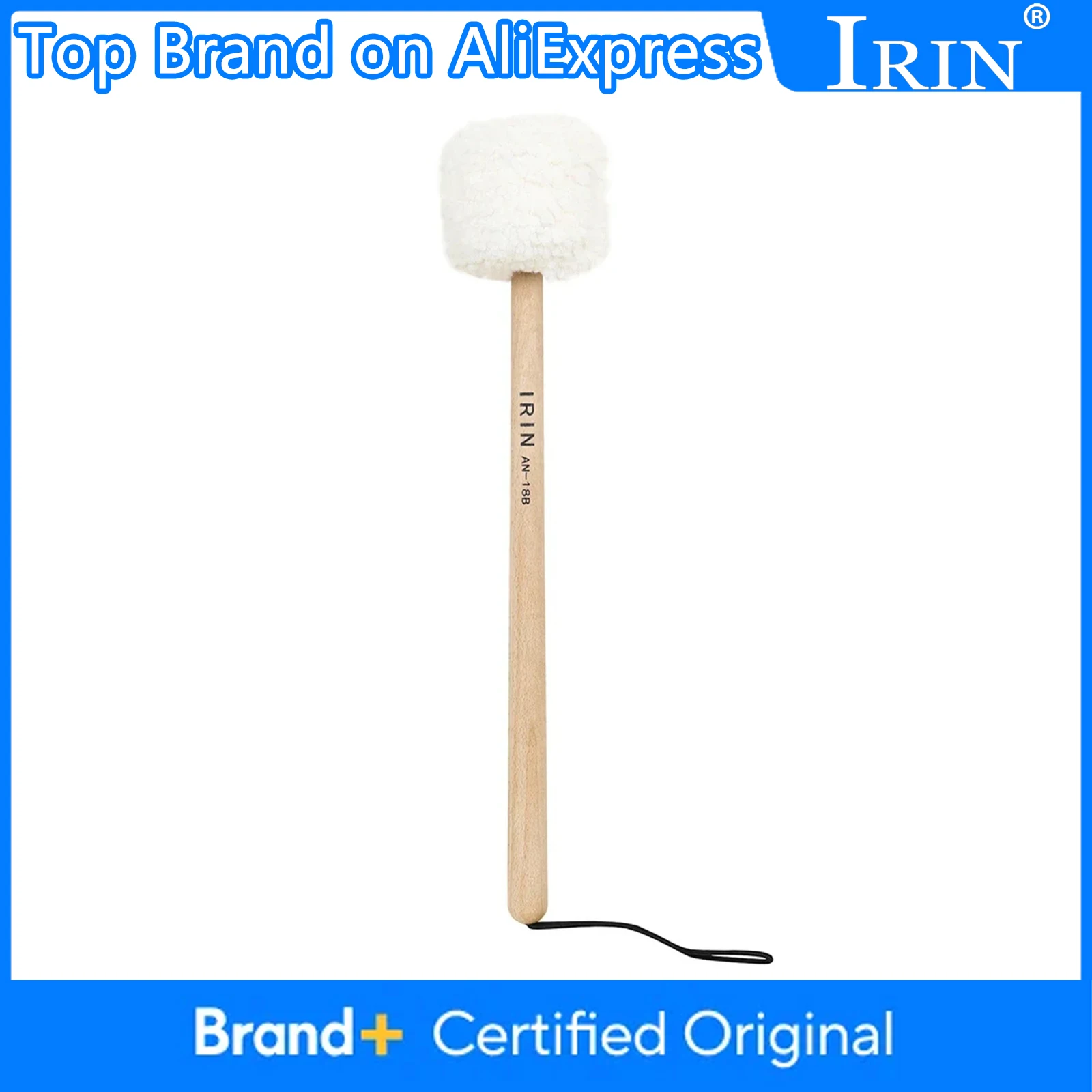 

Молоток для поющей чаши IRIN AN-18B с плюшевой головкой в виде ягненка, ручка из бука, профессиональные комплектующие для ударных инструментов