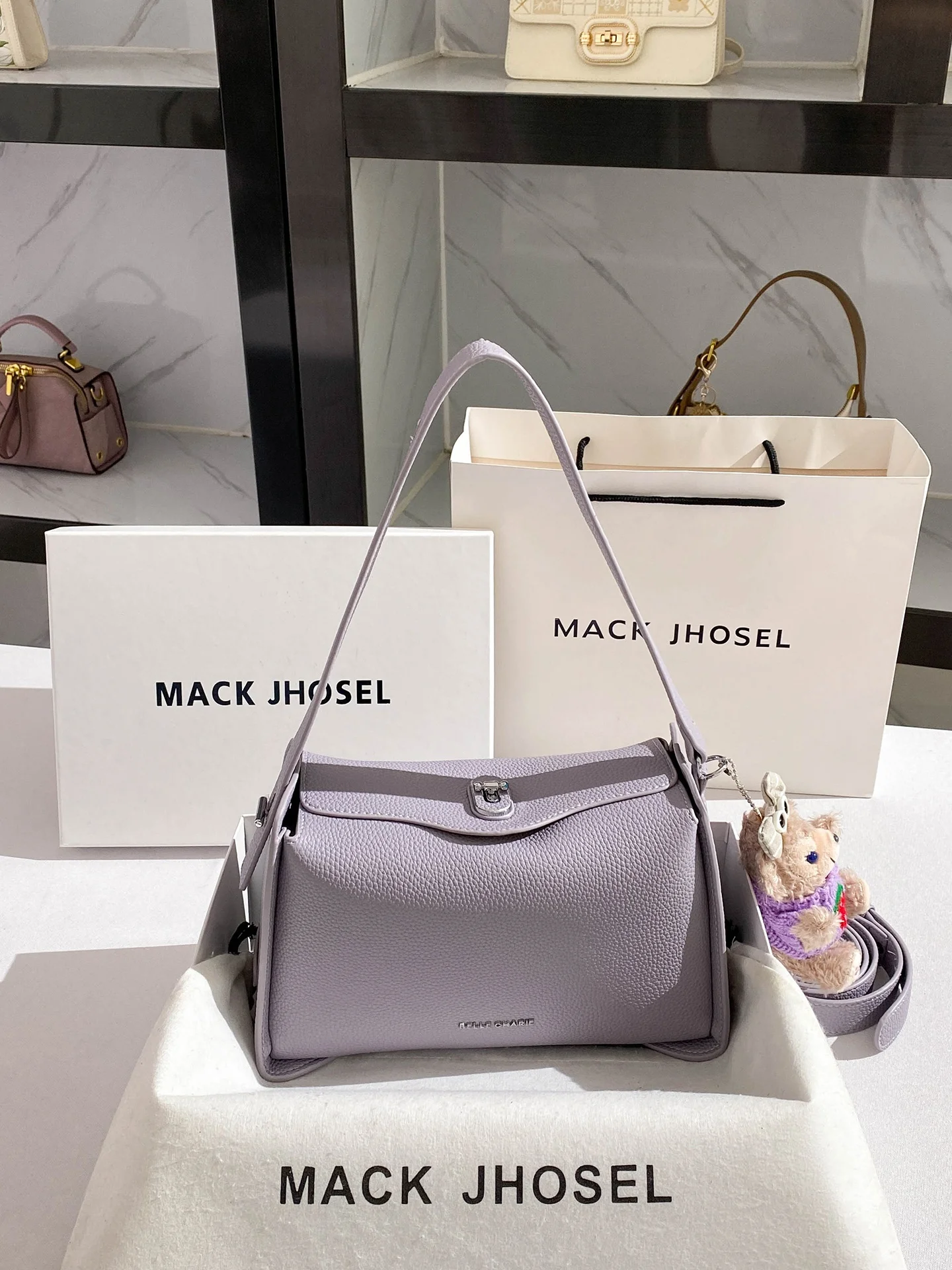 mack-jhosel-retro-lychee-pillow-bag-commuter-friendly-compact-square-bag-soft-leather-pure-color-casual-style-summer-new