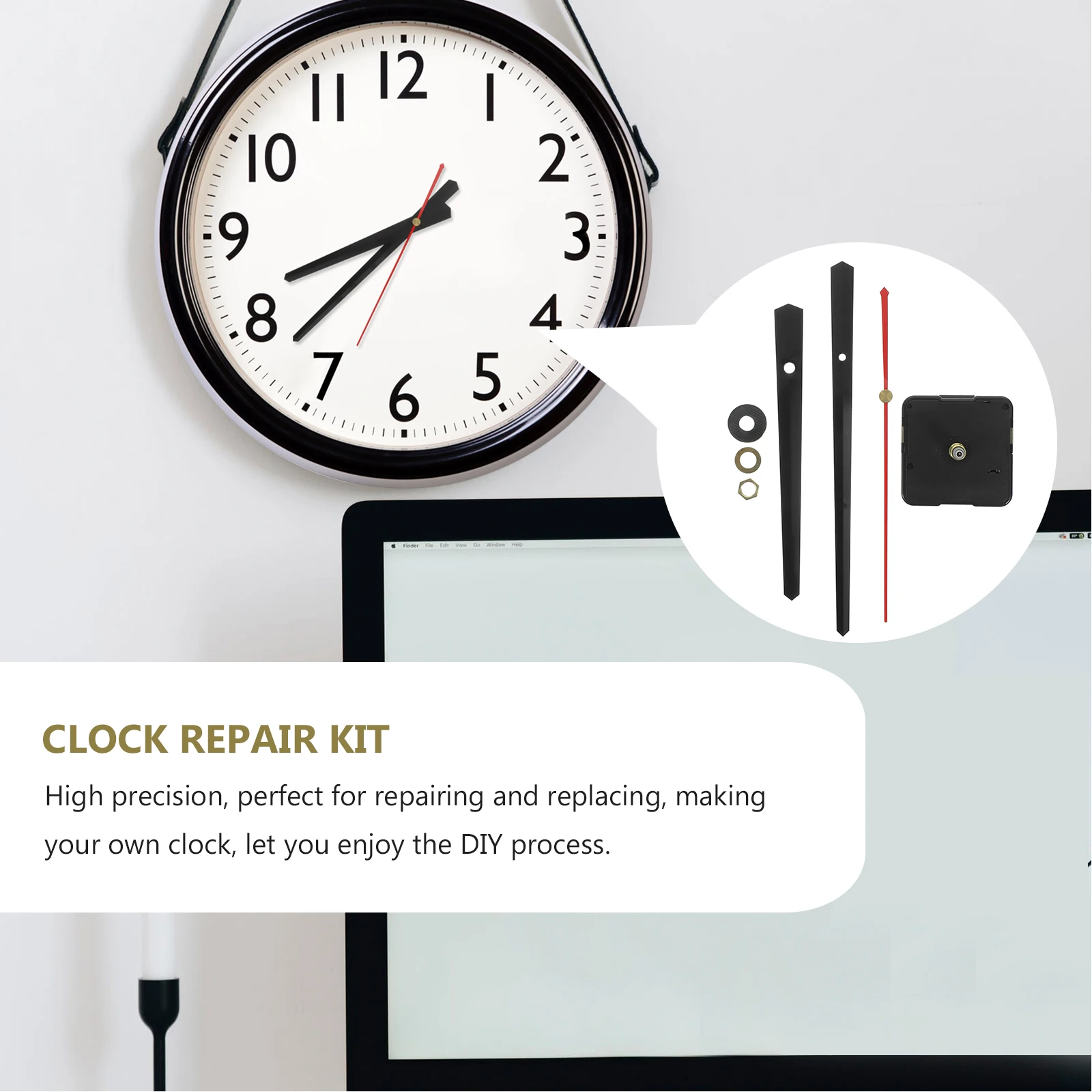 

Silent Movement Large Clock Core Mechanism Accessories Big Diy Plastic Kit Wall Lightweight Easy Install Craft Frameless Quartz