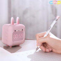 Kids Alarm Clock Cute Rabbit Digital Alarm Clock For Children Night Light Bedside Clock Sleep Trainer Support SD Card Kids Gifts