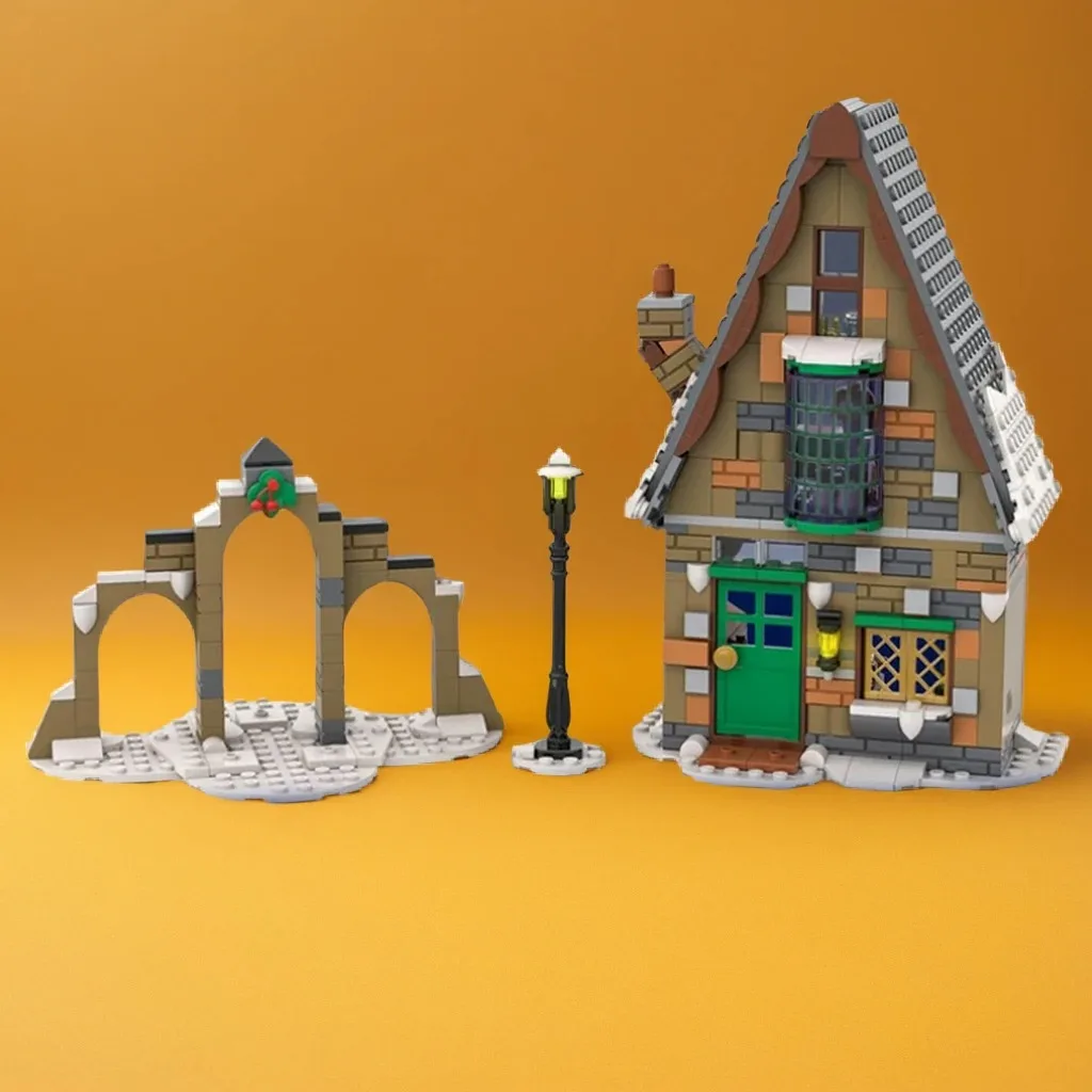 

468 шт. MOC HarryPottering Hogsmeade Village, очаровательный остроконечный коттедж, модель «сделай сам», строительные блоки, игрушки на день рождения, подарок
