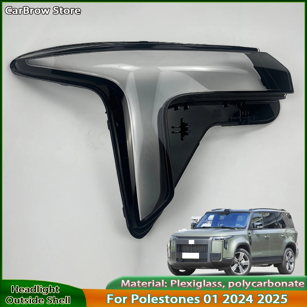 

Headlamp Shell Plexiglass For Polestones 01 2024 2025 Front Headlight Cover Transparent Lampshade