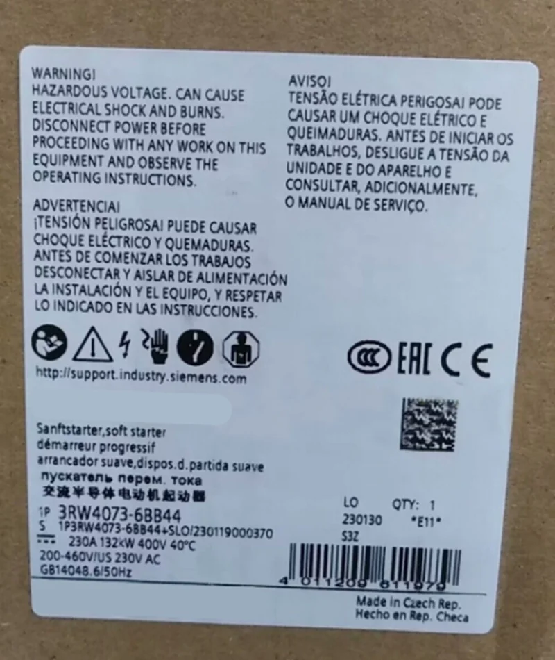 New Original 3RW4074-6BB44 3RW4075-6BB44 3RW4076-6BB44 Soft starter 1Year Warranty 3RW4 074-6BB44 3RW4 075-6BB44 3RW4 076-6BB44