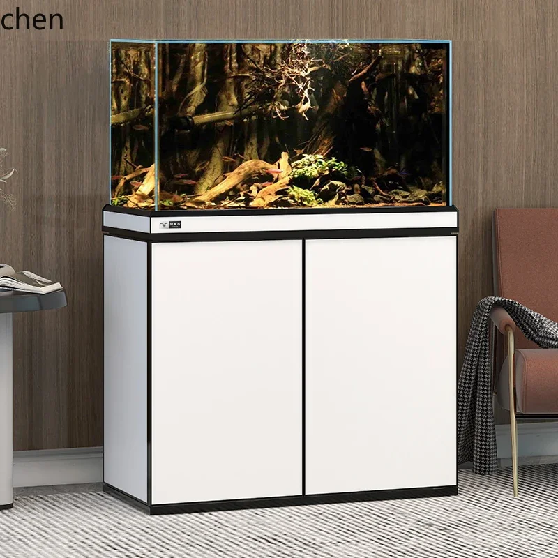 ultra-white glass Lanshou goldfish fish tank ecological landscaping living room small and medium bottom filter aquarium