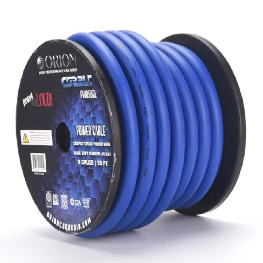 

Cobalt PW050BL 0 Gauge Wire 50ft Copper Clad Aluminum CCA 0 AWG - 100% American Wire Gauge High Powered Car Audio/Amplifier Pow