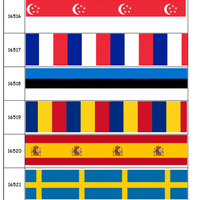 DHK 50yards Singapore France Estonia Romania Spain Sweden Flag Printed Grosgrain Ribbon Accessories Material DIY Sewing Craft