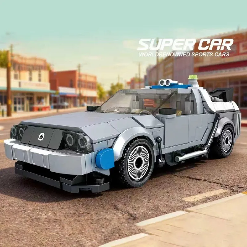 

526pcs Classic Movie Racing Car Building Blocks Set Technik Sport Cars Toys Back Future Bricks Vehicle Model Kit Toys Boys Gifts