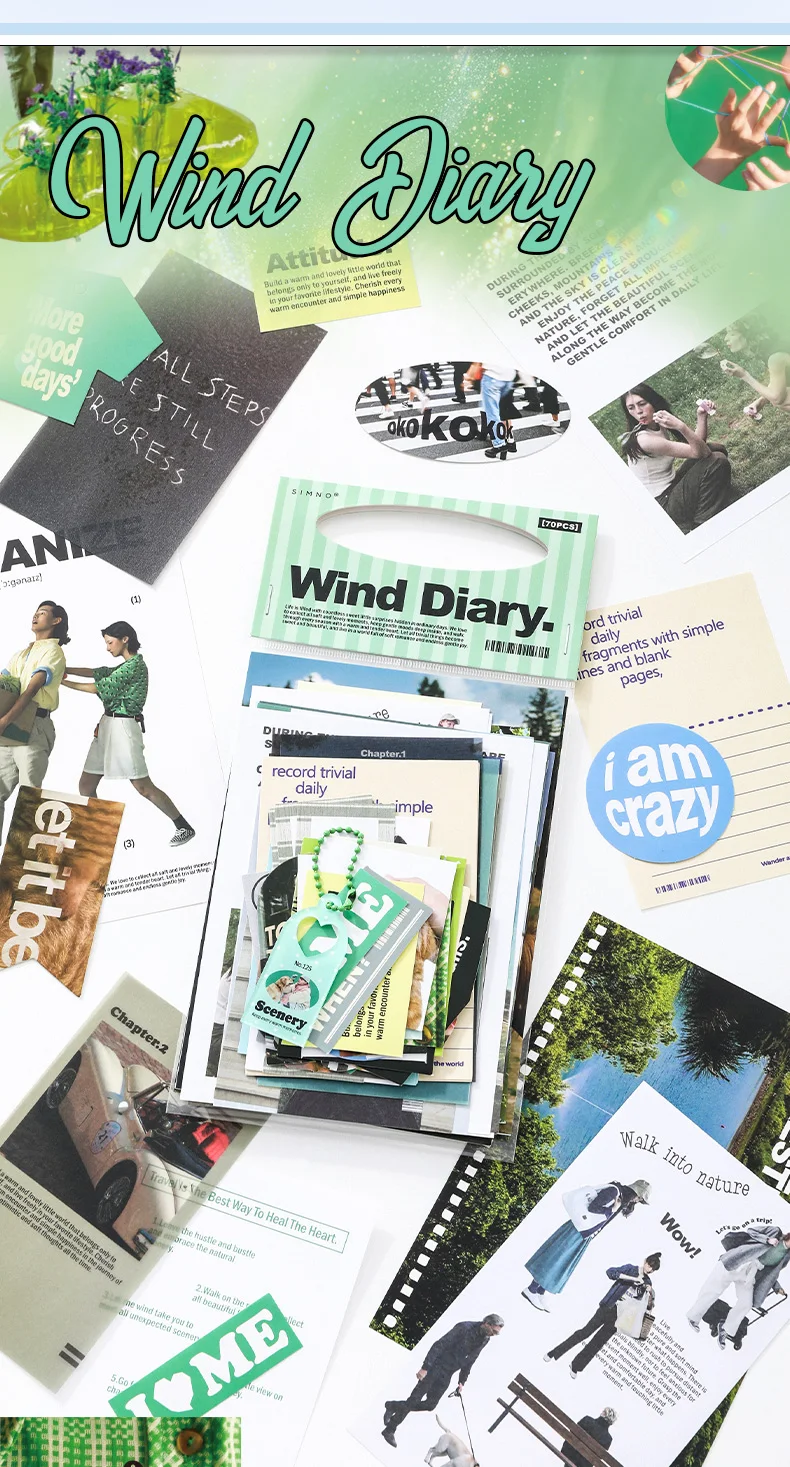 TIANZI 70 pcs Garden Post Office Collection Light Paper Material Pack DIY Handbook Collage Journal Notebook Scrapbook Envelope