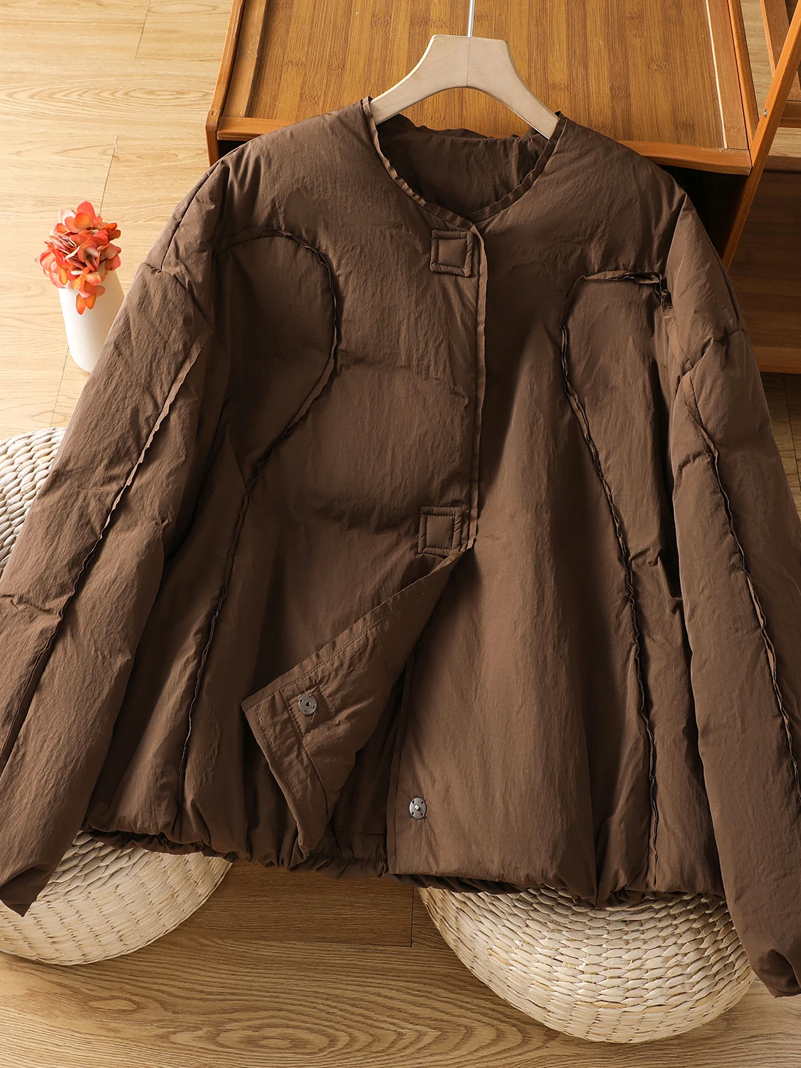 

Thiened Artistic Cotton Jaet женская теплая модная универсальная верхняя одежда больших размеров Long Sve круглое зимнее пальто Ne