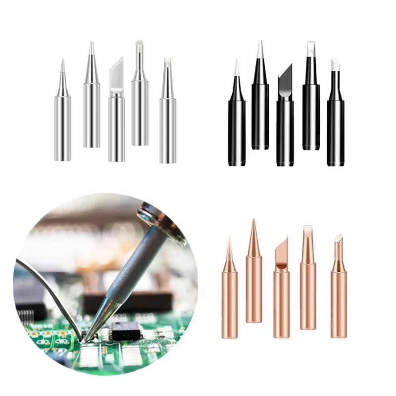 5Pcs Electric Soldering Iron Head Tool Copper Welding Head 900M-I-B-K Pure Copper Soldering Iron Welding Equipment Welding Tool