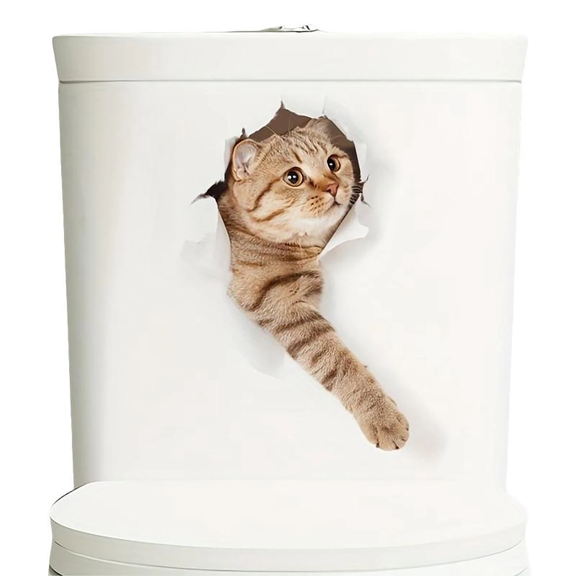 Cartoon Cat Waterproof Wall Sticker, Self-Adhesive Removable Decorative Wallpaper, Moisture-Resistant Creative Home Decoration,
